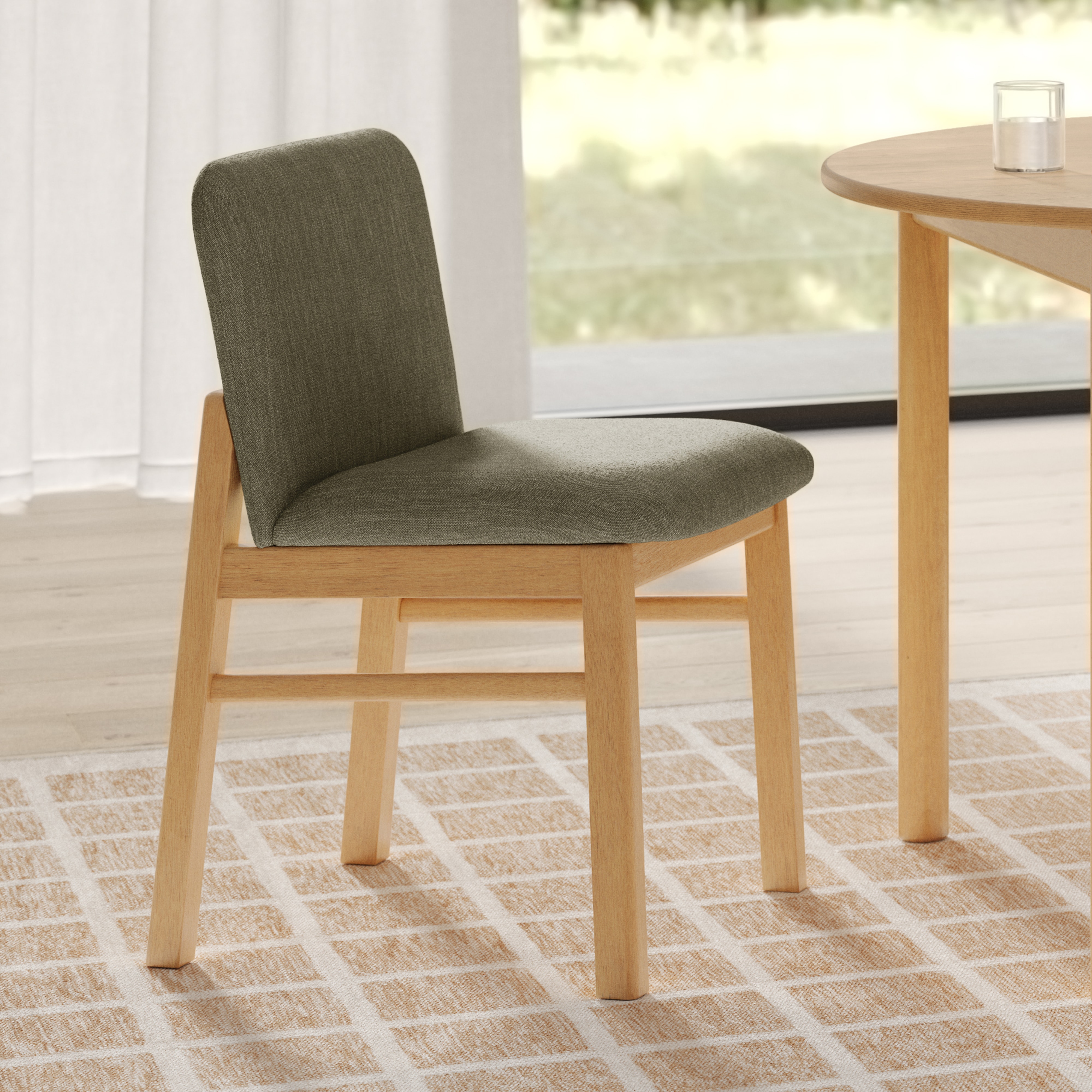 Mikkel Algonquin Green and White Oak Dining Chair | Article