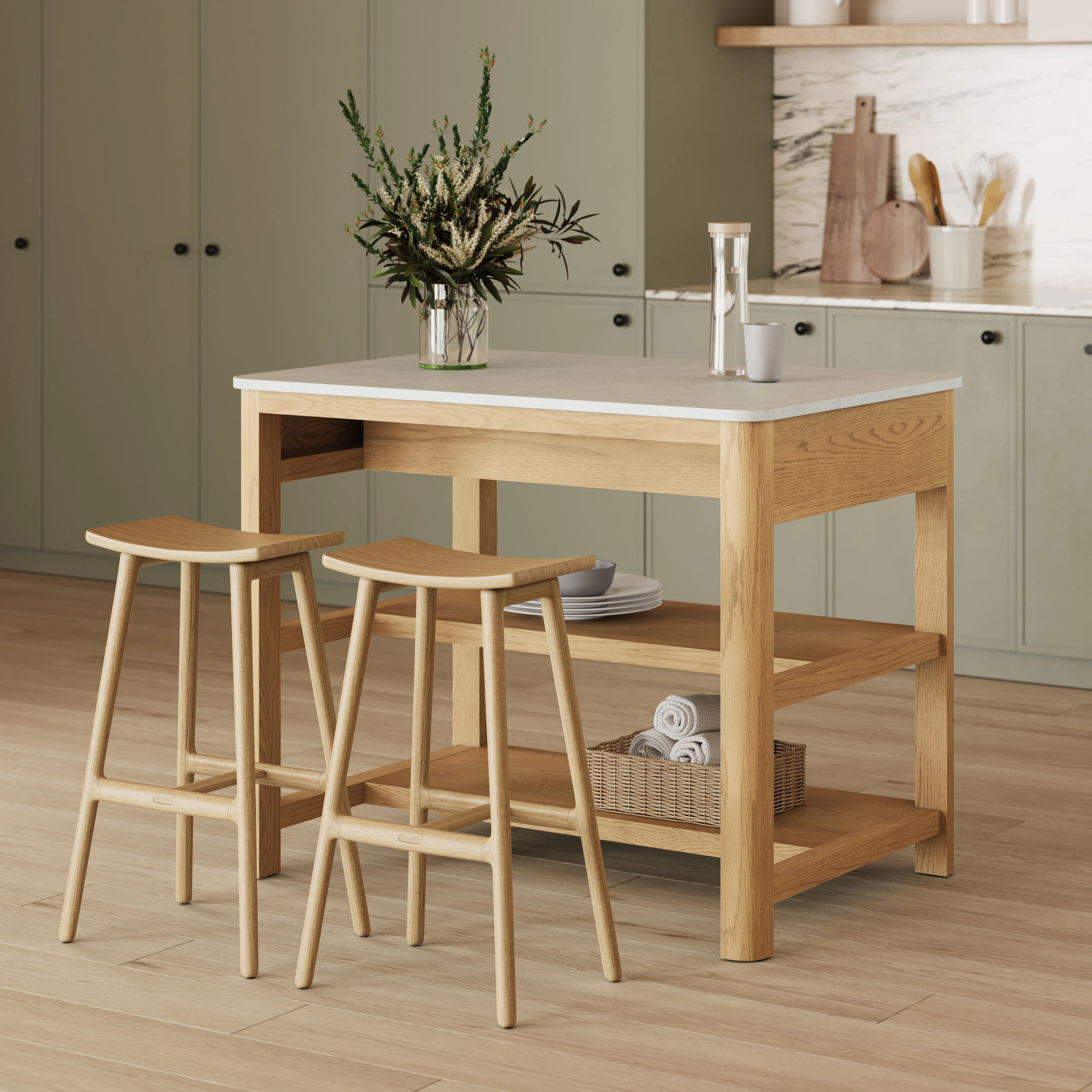 Holme 44" Kitchen Island - White Oak