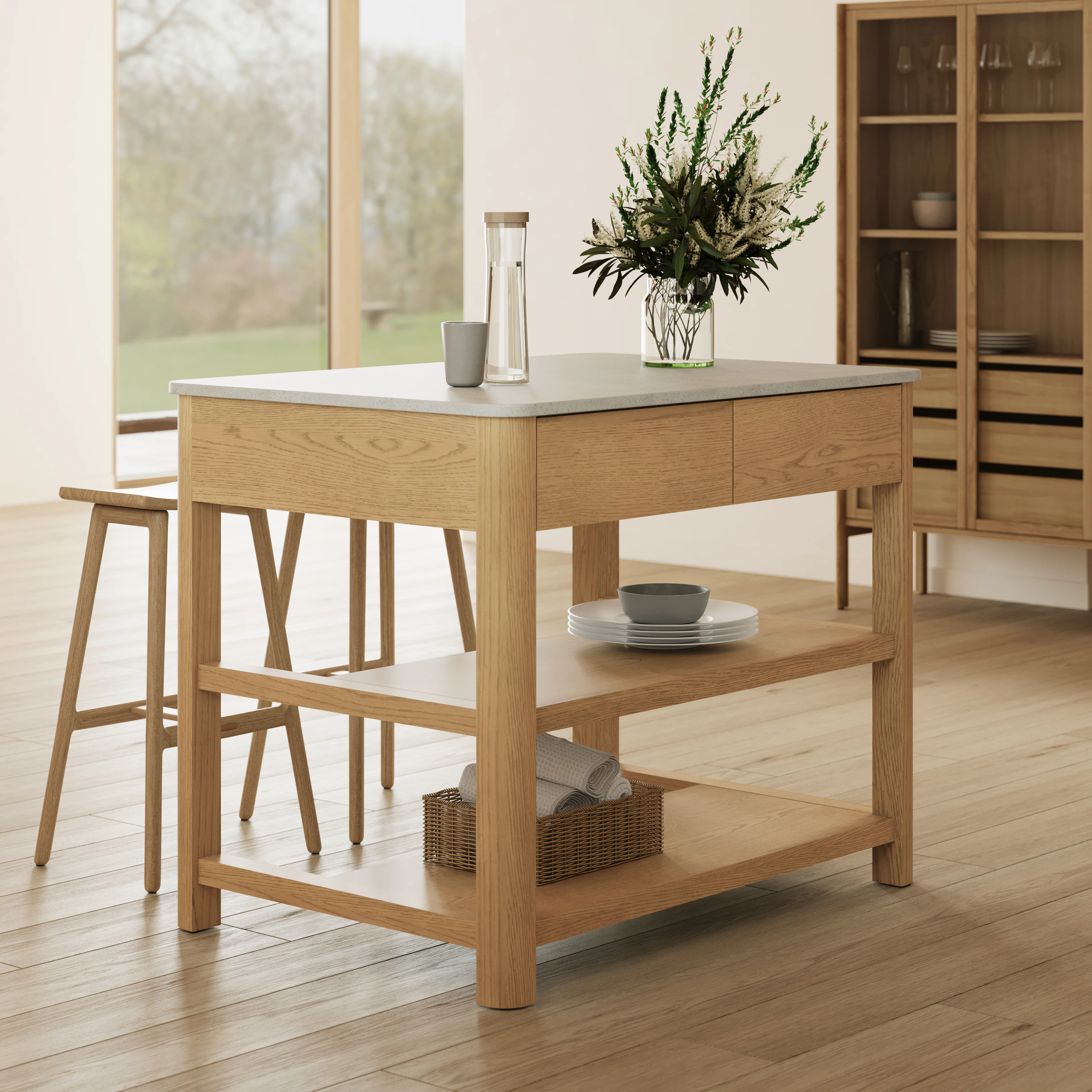 Holme 44" Kitchen Island - White Oak