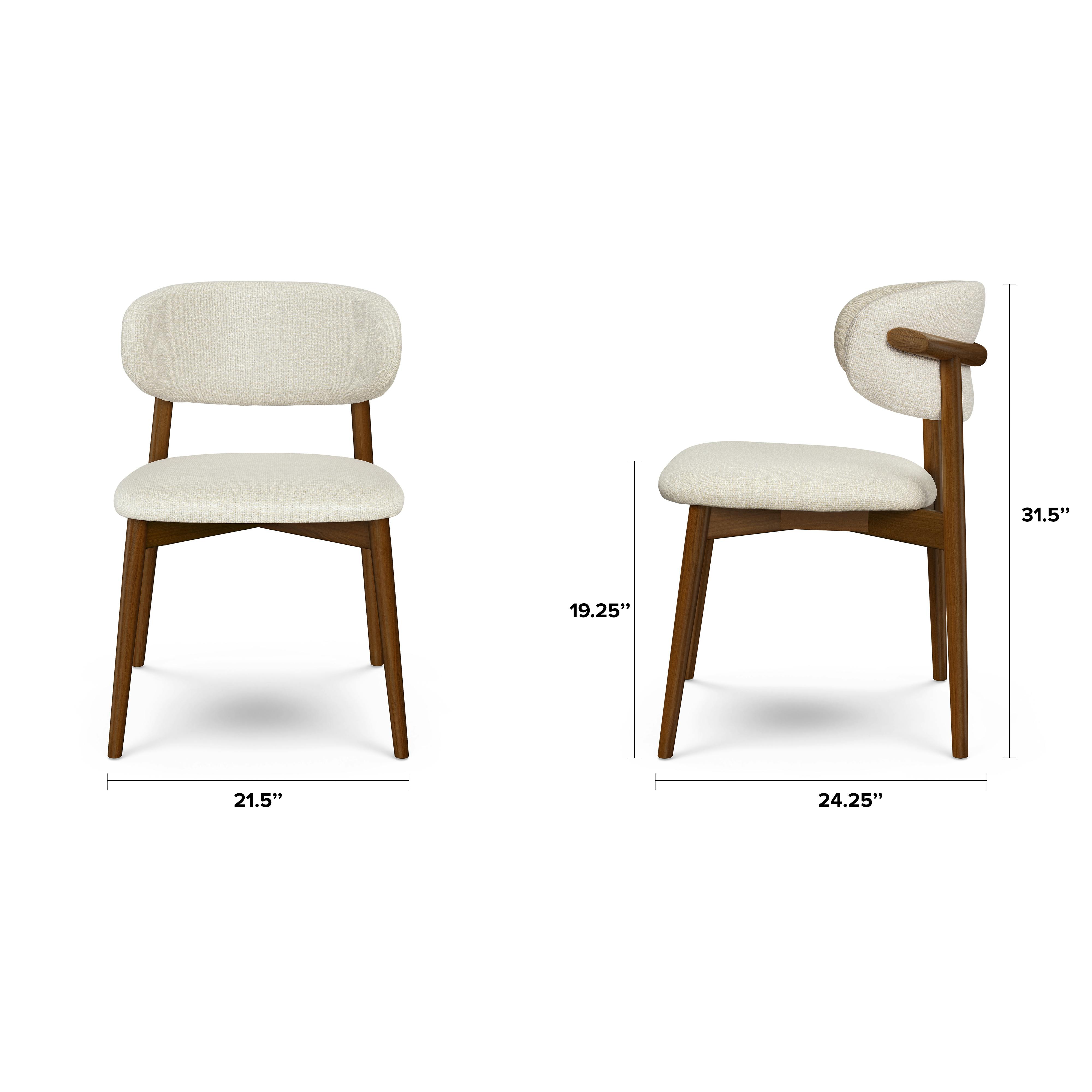 Odin Walnut and Camelia Ivory Dining Chair | Article