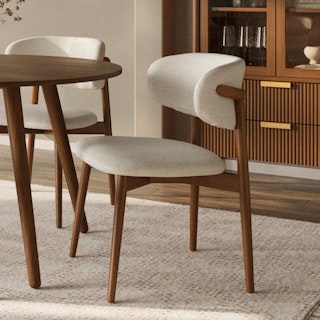 Odin Dining Chair - Walnut and Camelia Ivory
