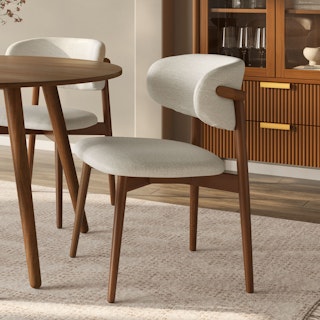 Odin Dining Chair - Walnut and Camelia Ivory