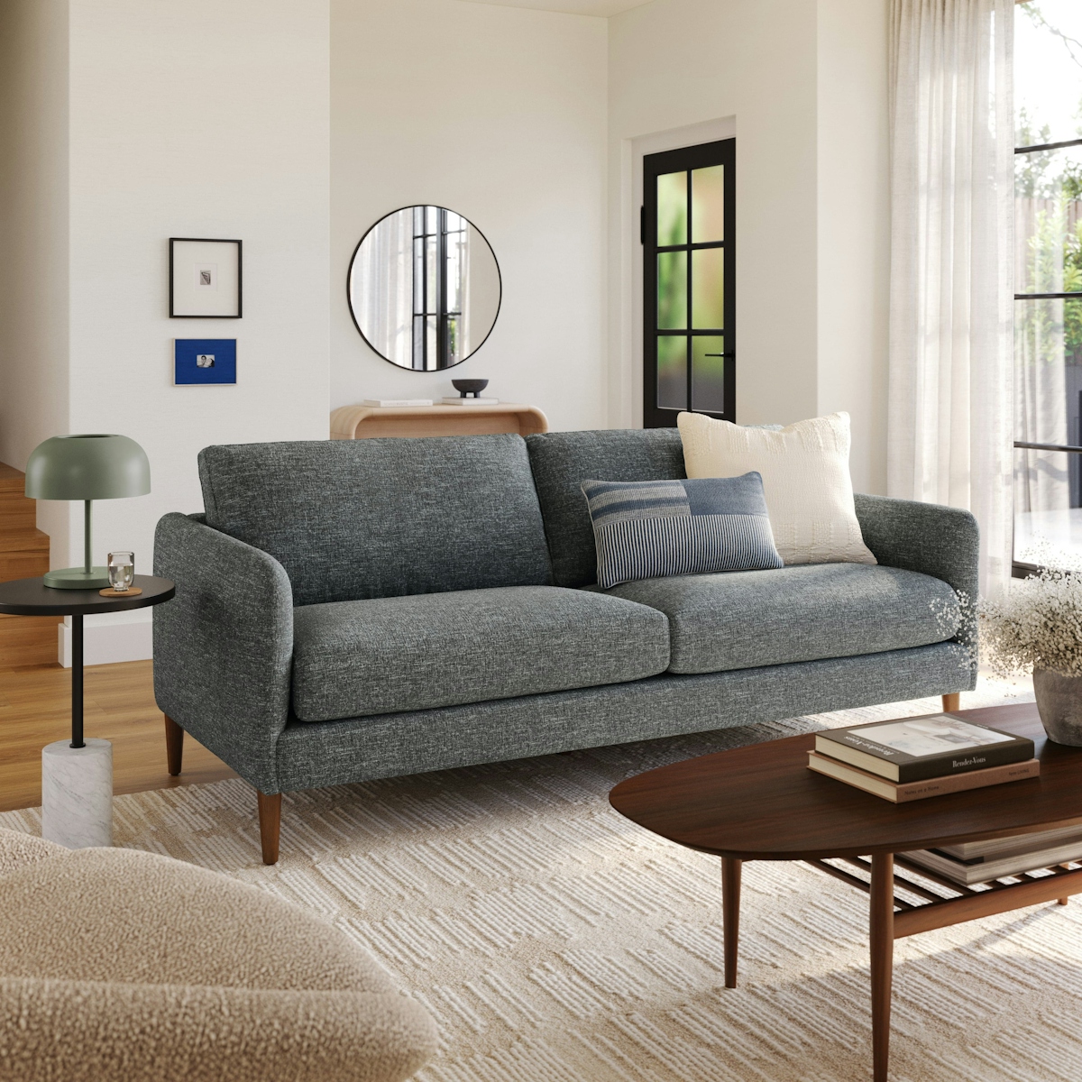 Hanson Harbor Dark Gray Sofa Article