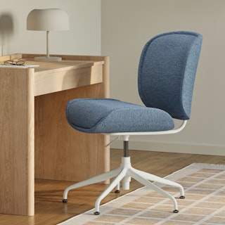 Rya Office Chair - Light Blue Wool Bouclé