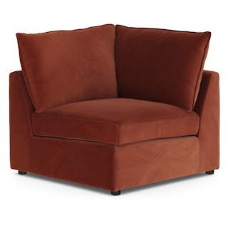 Lenae 38" Velvet Corner Module - Hale Rust