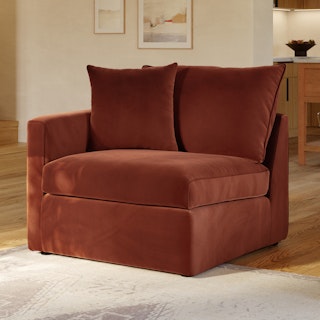 Lenae 36.25" Velvet Left Arm Module - Hale Rust