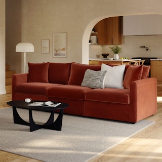 Lenae 104.5" Velvet Modular Sofa - Hale Rust