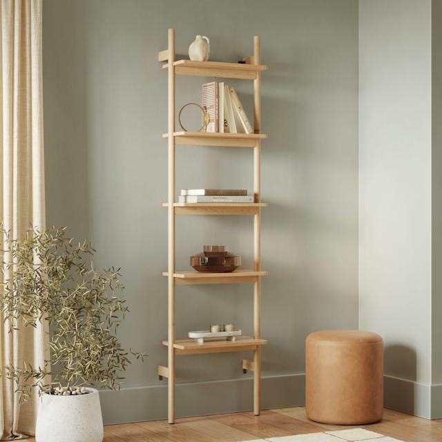 Heidi White Oak Modular Narrow Bookcase | Article