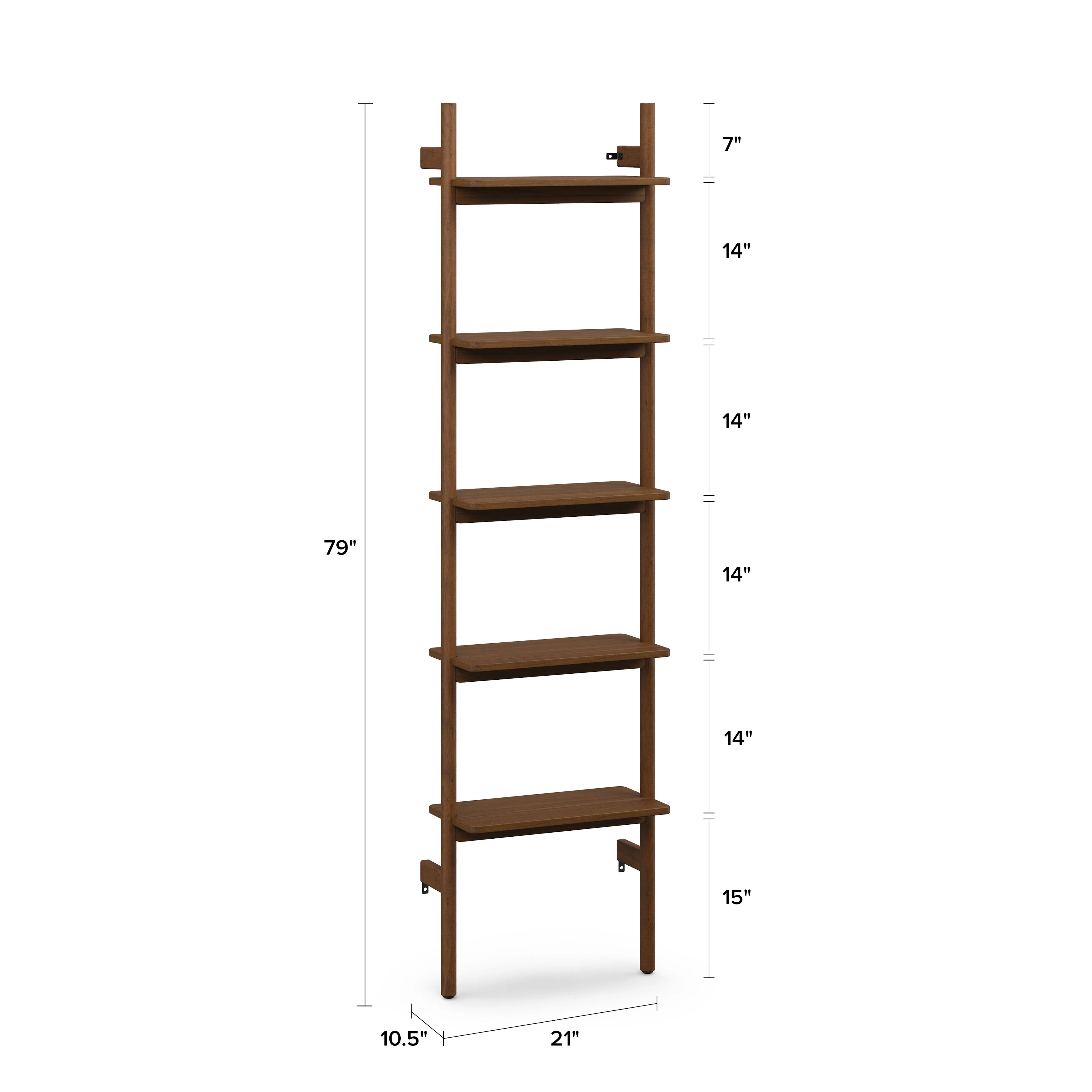 Heidi 21" Modular Shelving Unit, Narrow - Walnut