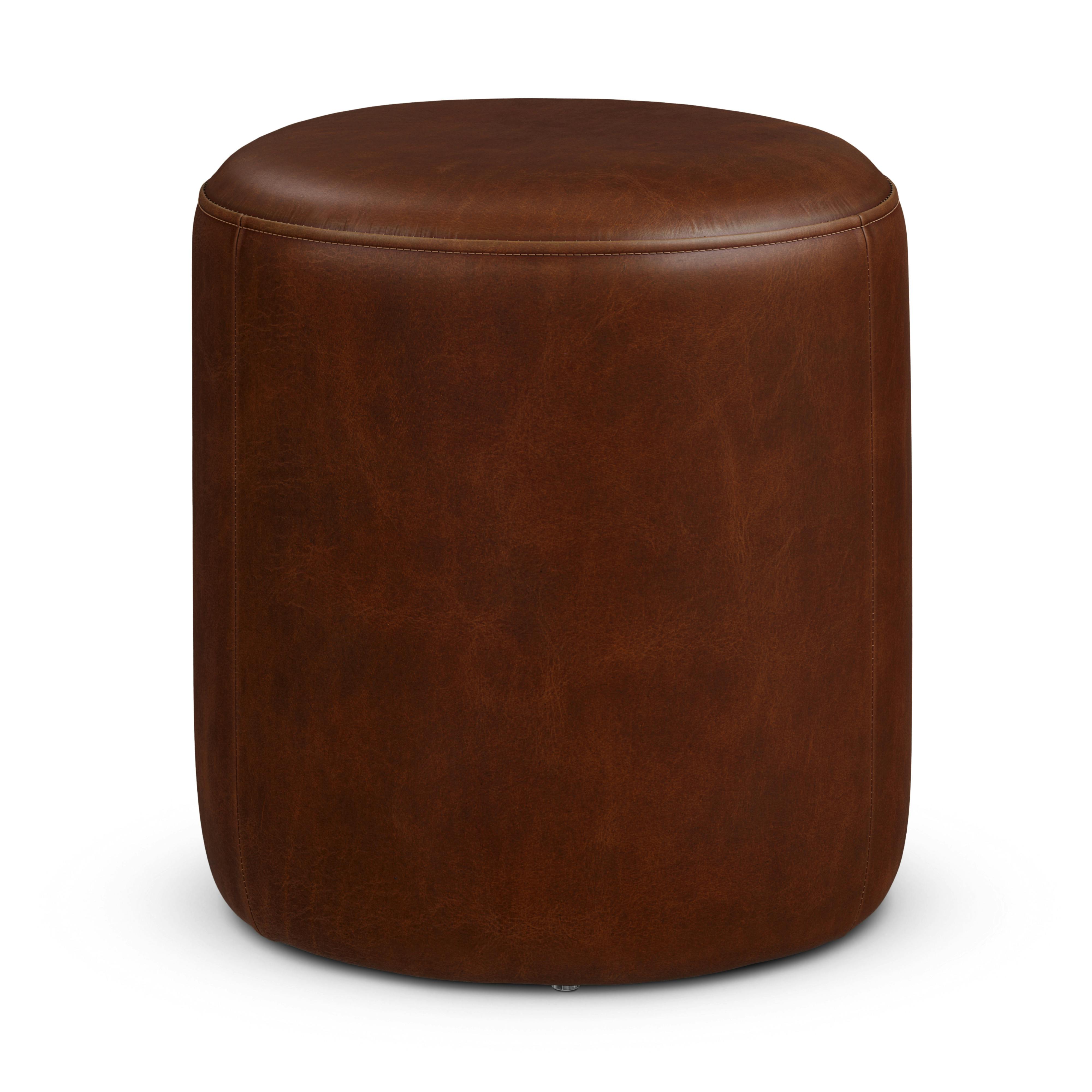 Cilo Indiana Brown Leather Ottoman | Article