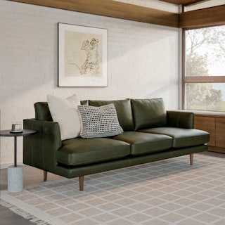 Burrard 83.5" Leather Sofa - Charme Green