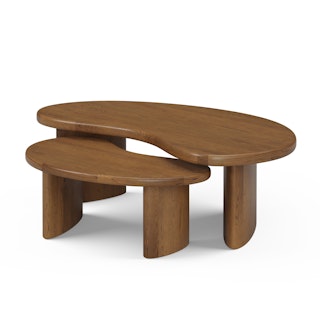 Neah 49" Nesting Coffee Table Set - Smoked Oak
