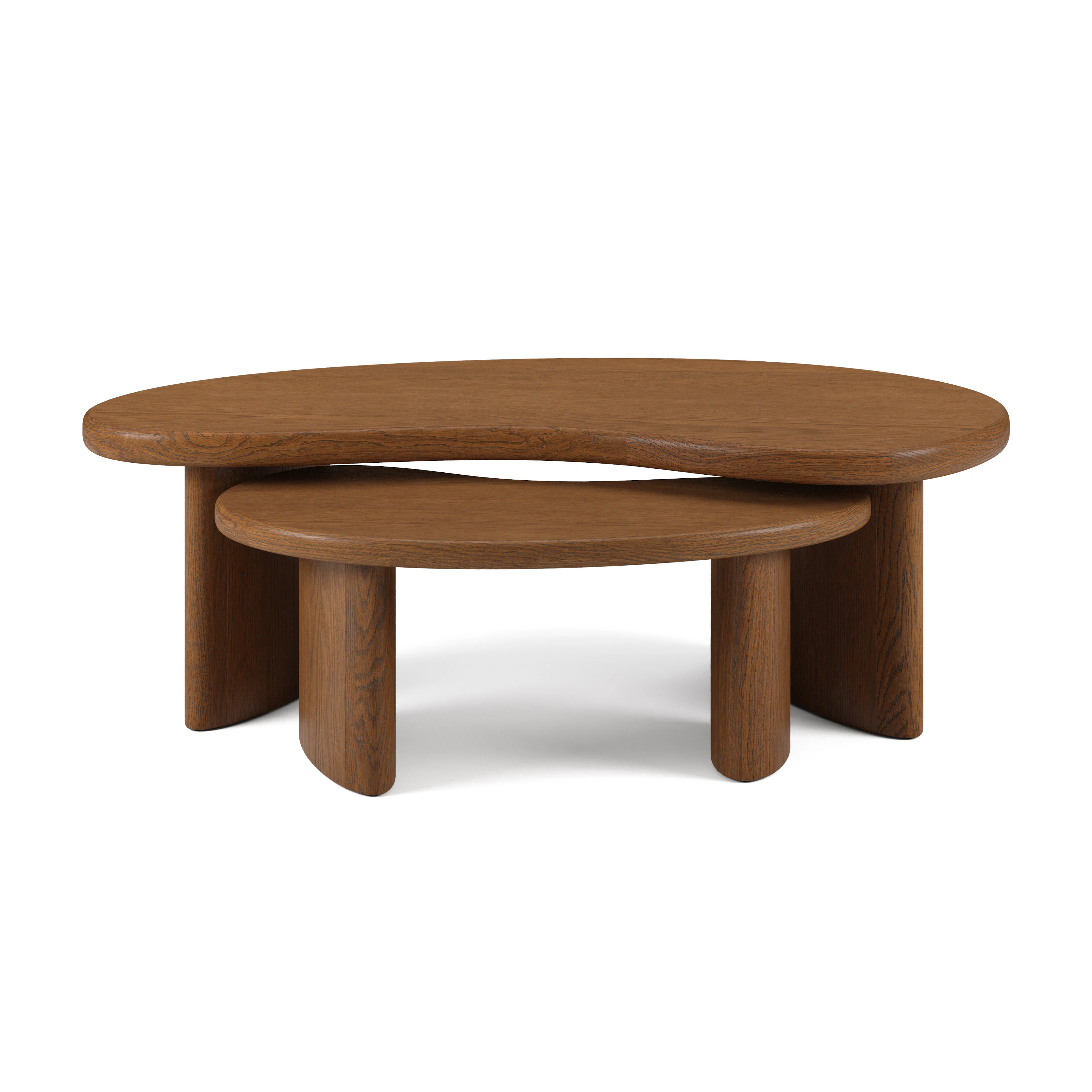 Neah 49" Nesting Coffee Table Set - Smoked Oak