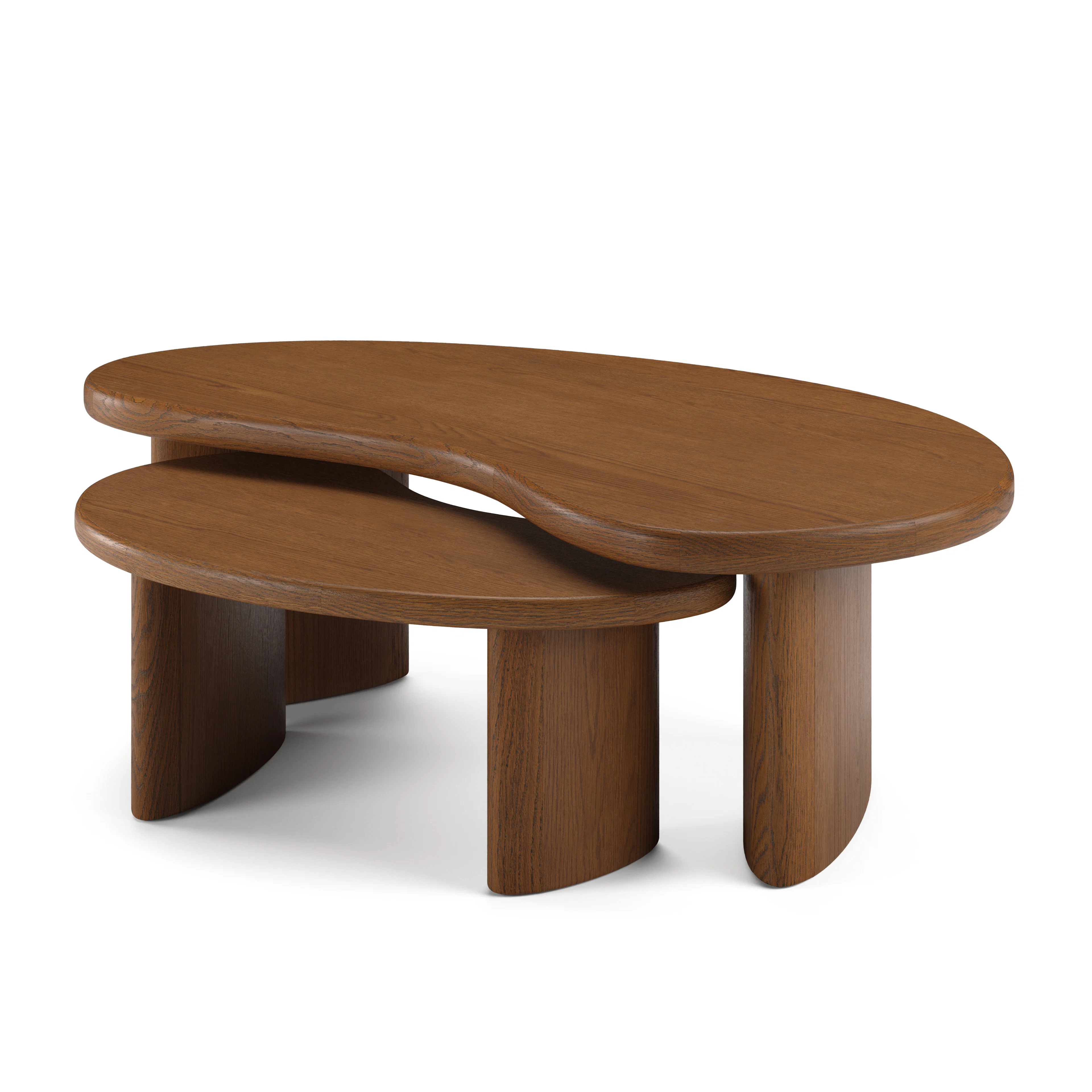 Neah 49" Nesting Coffee Table Set - Smoked Oak