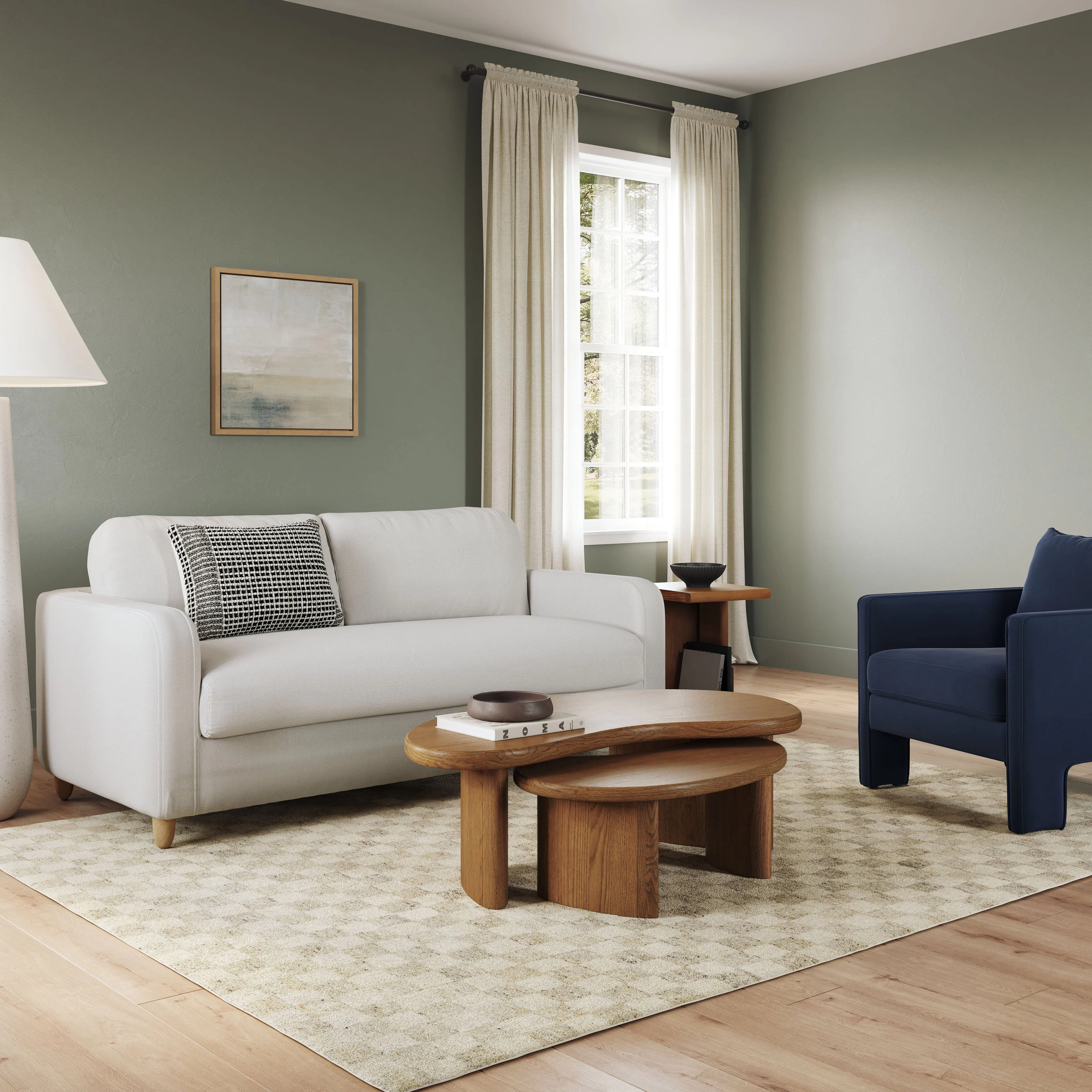 Neah 49" Nesting Coffee Table Set - Smoked Oak