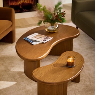Neah 49" Nesting Coffee Table Set - Smoked Oak