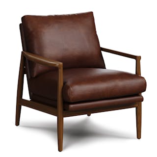 Bavel 28.5" Leather Lounge Chair - Indiana Brown