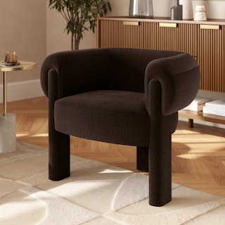 Everse 33.5" Velvet Lounge Chair - Melange Espresso