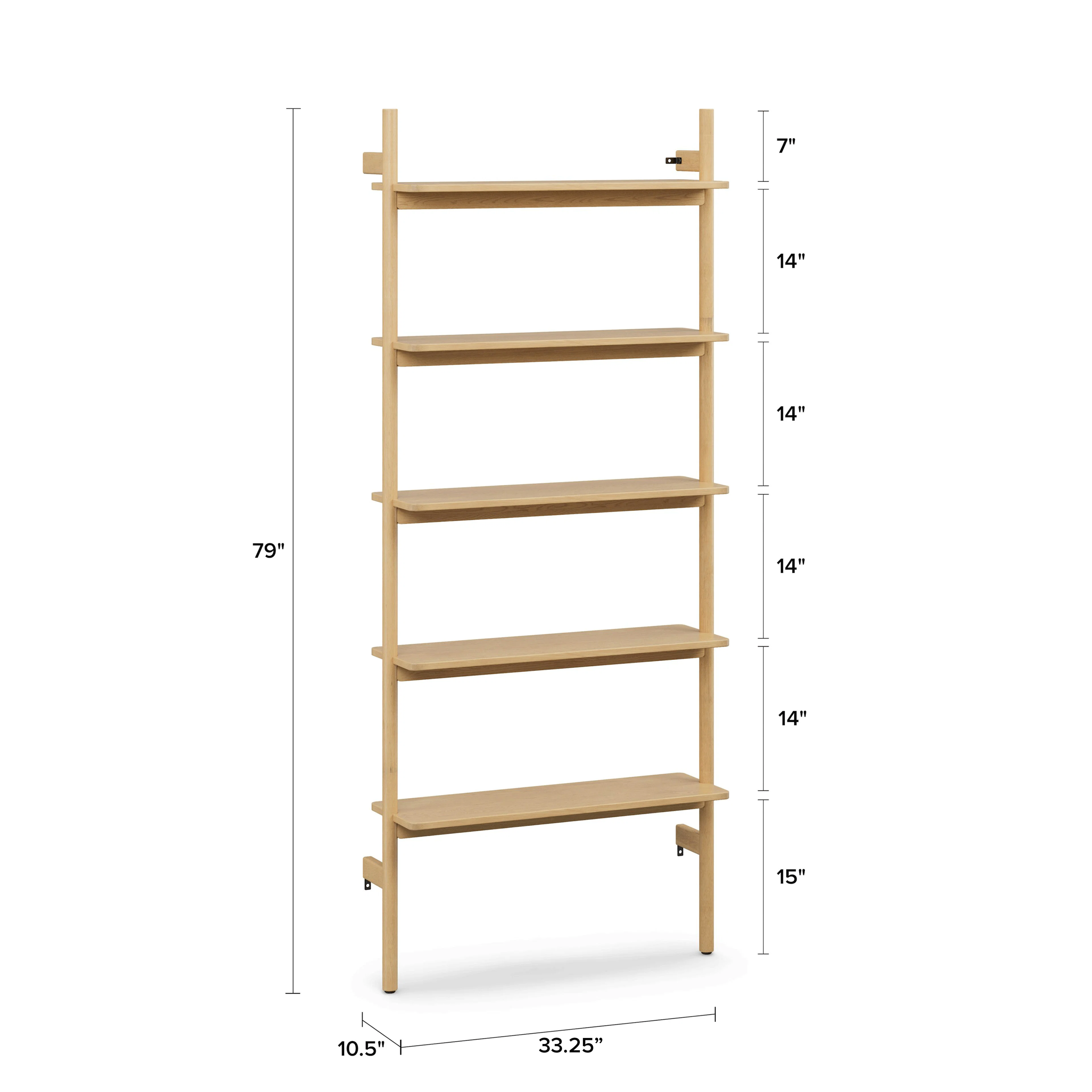 Heidi 33.25" Modular Shelving Unit, Wide - White Oak