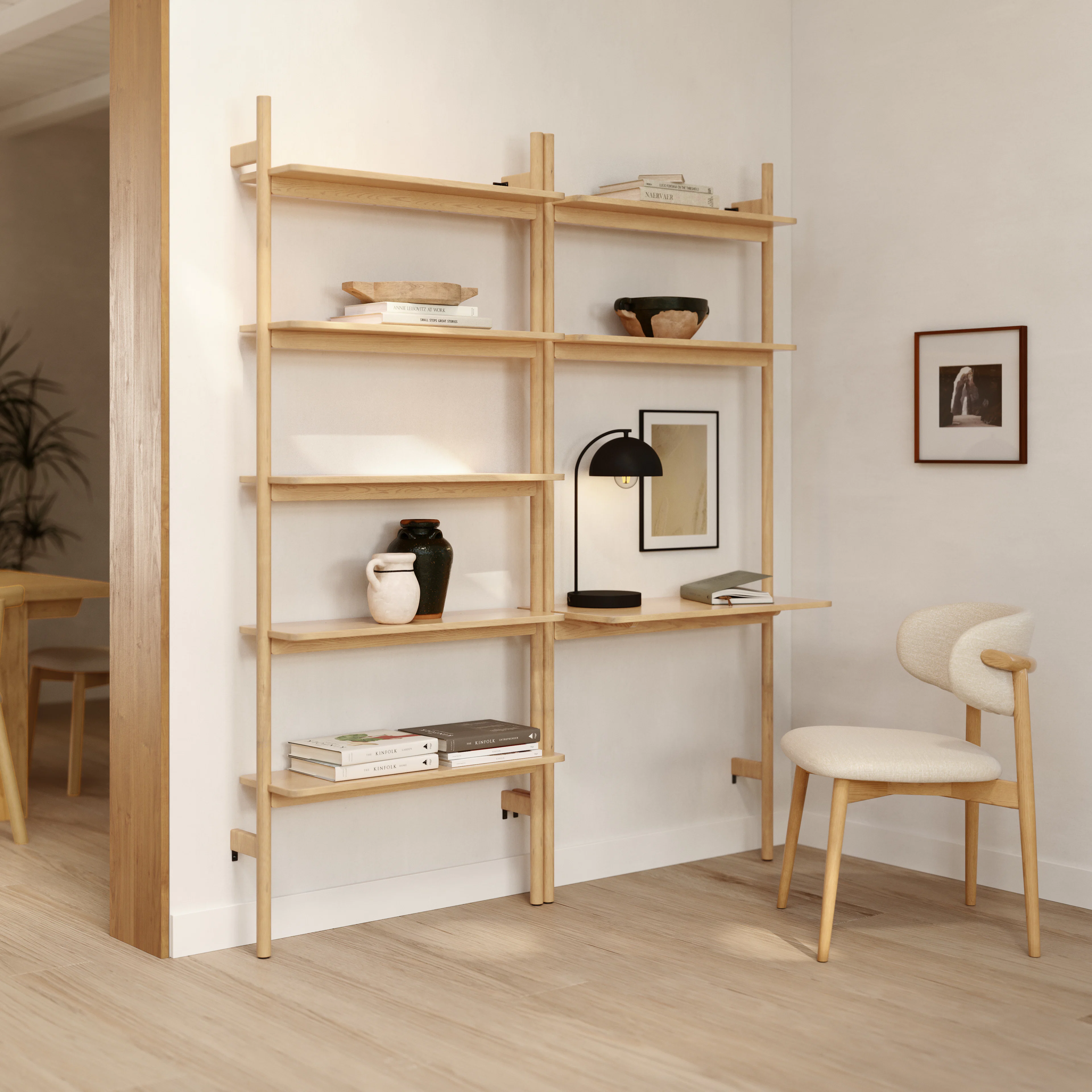 Heidi 33.25" Modular Shelving Unit, Wide - White Oak