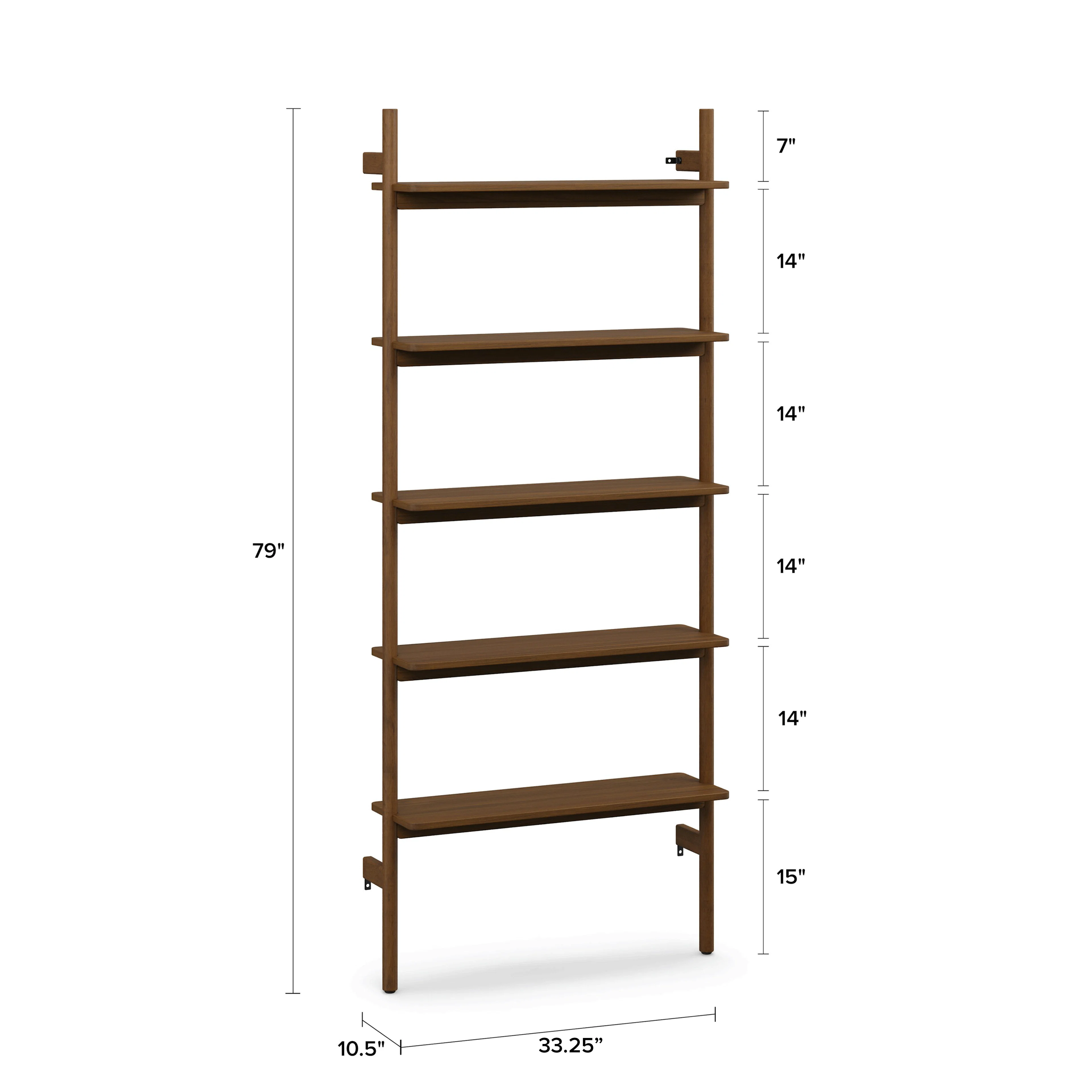 Heidi 33.25" Modular Shelving Unit, Wide - Walnut