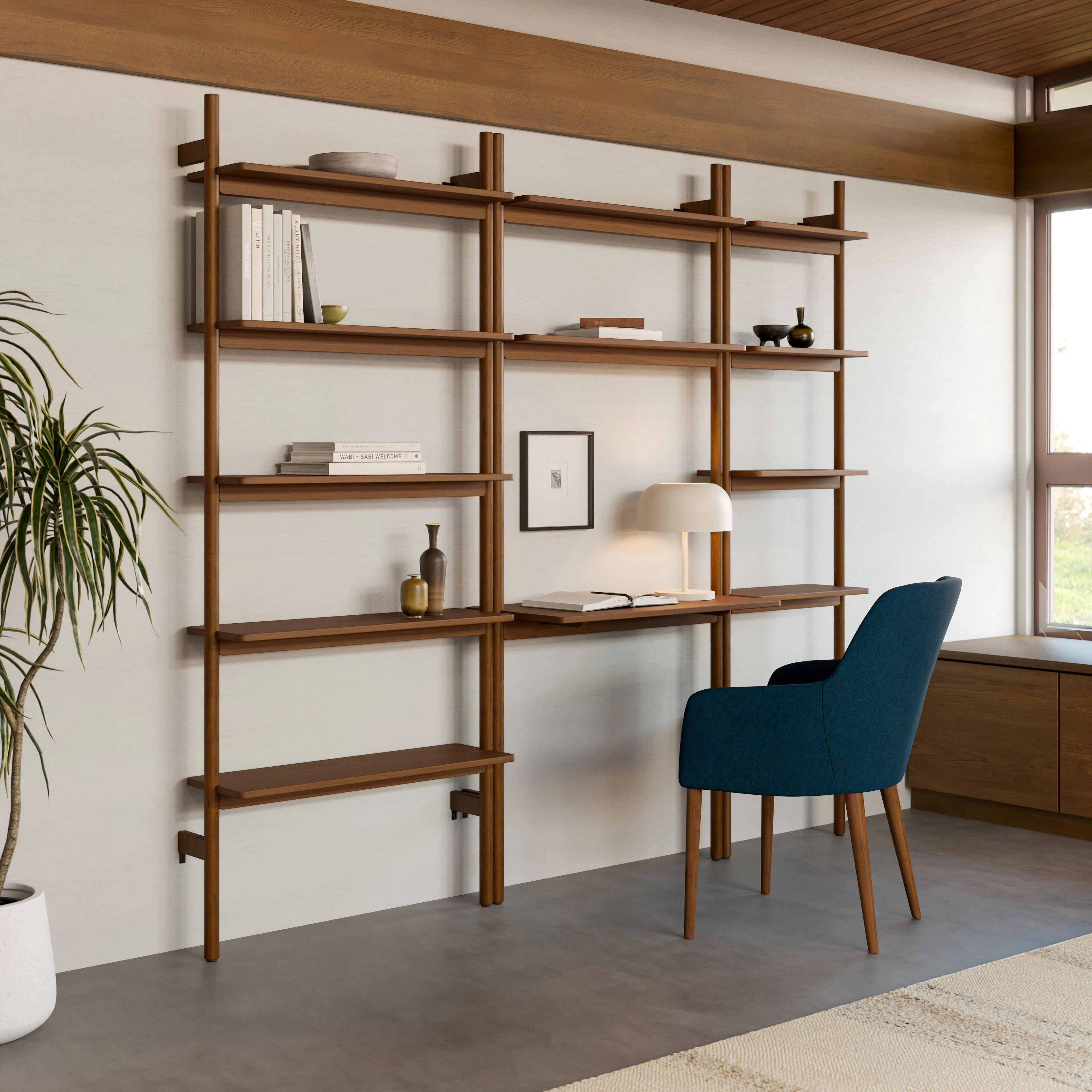 Heidi 33.25" Modular Shelving Unit, Wide - Walnut