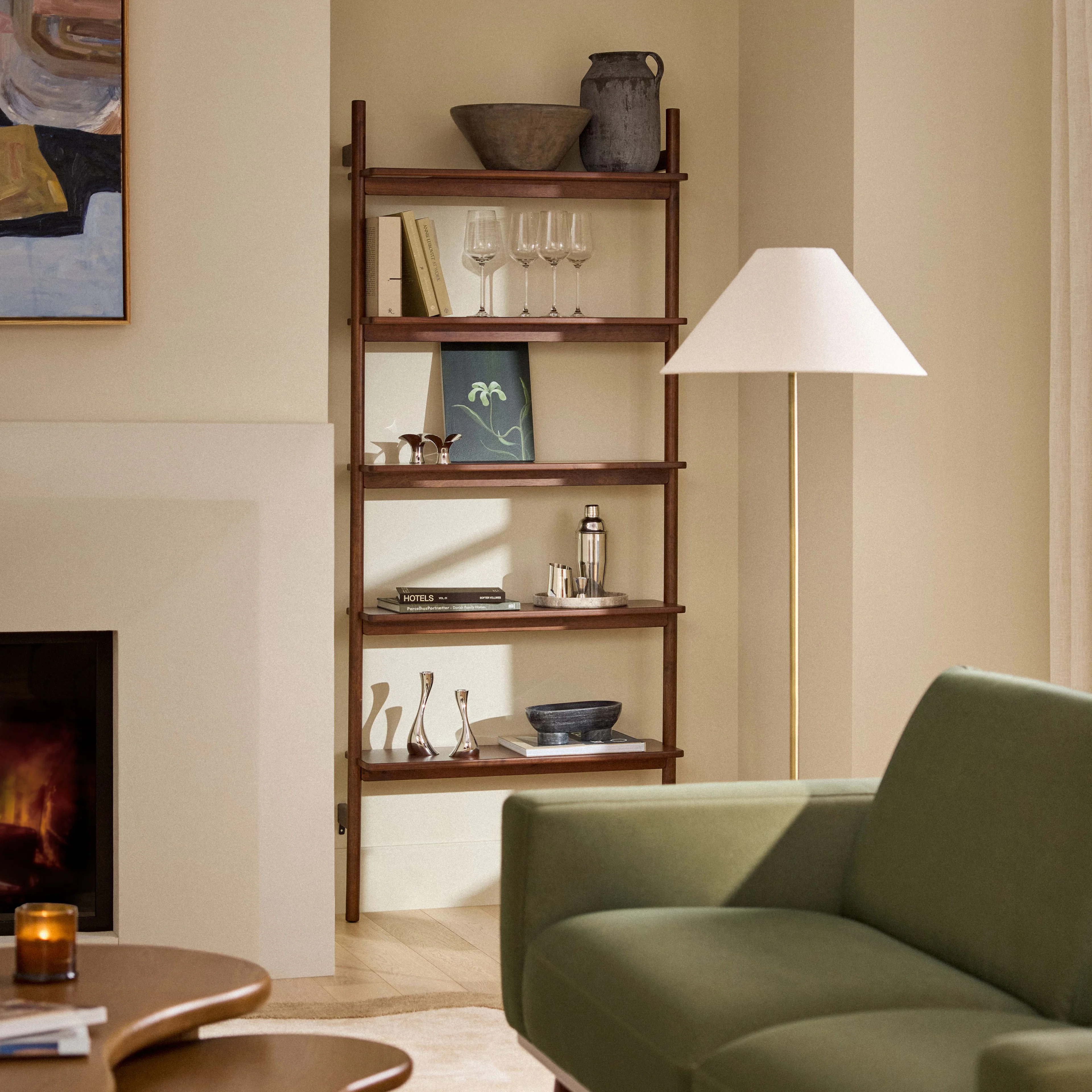 Heidi 33.25" Modular Shelving Unit, Wide - Walnut
