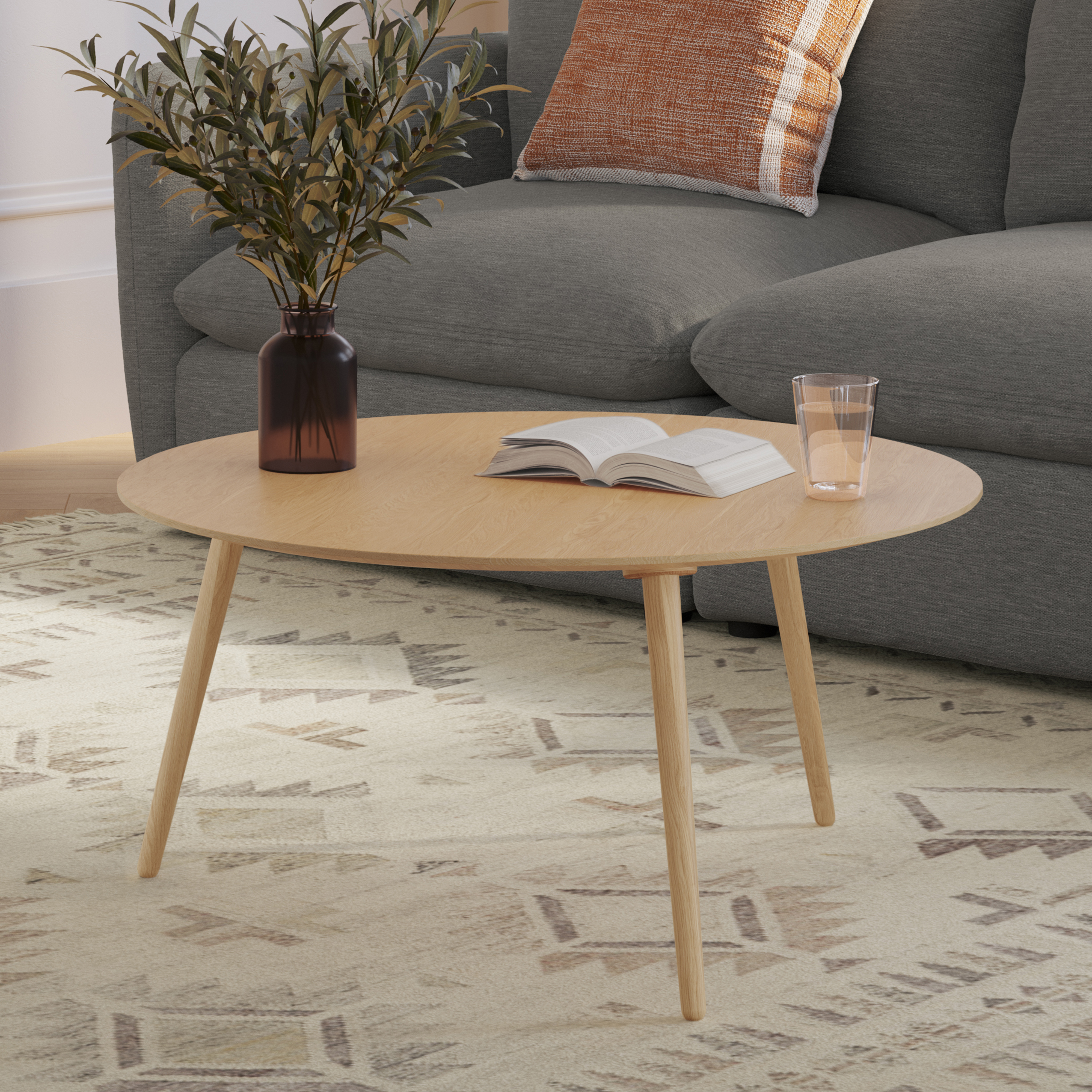 Amoeba White Oak Round Coffee Table | Article