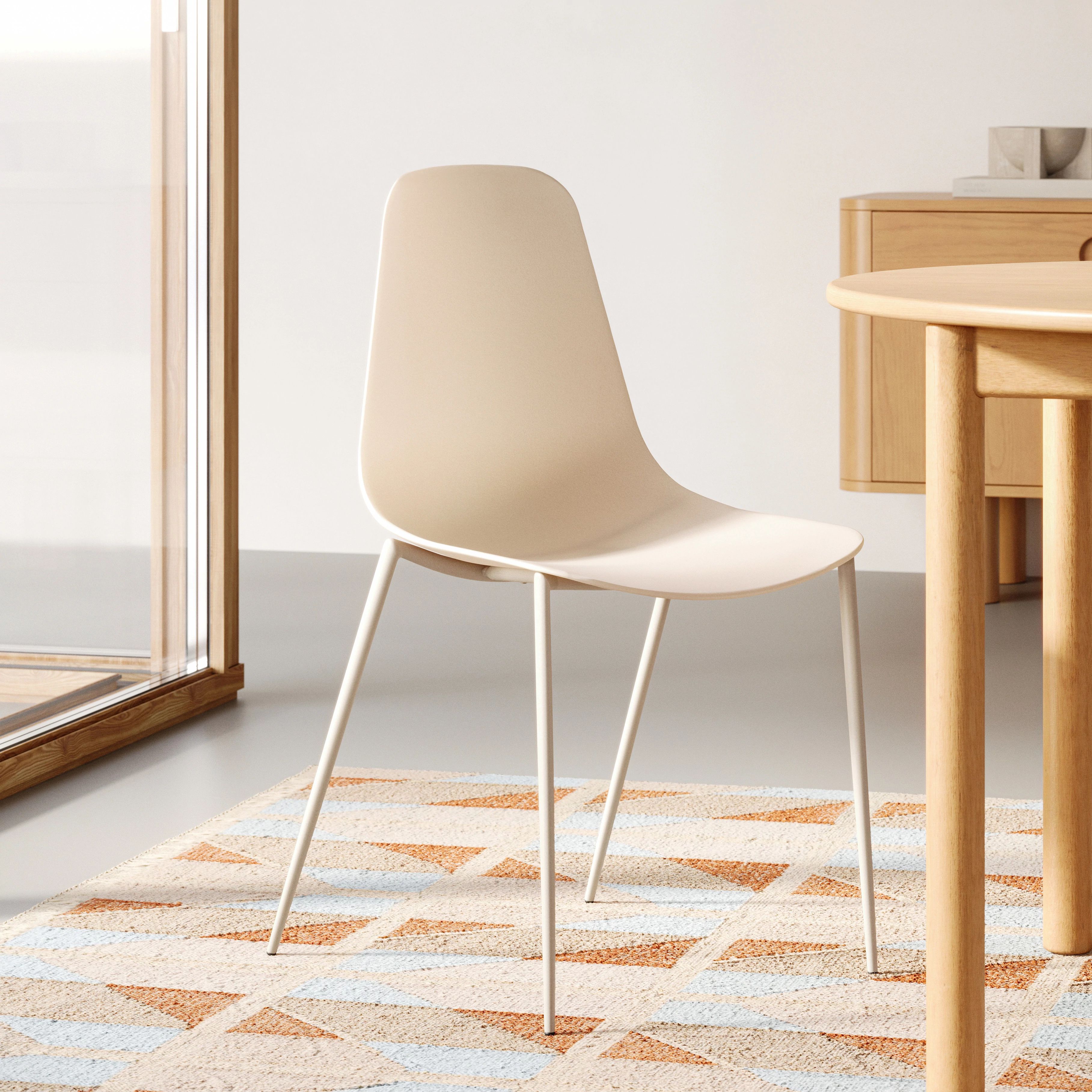 Beige Polypropylene Armless Dining Chair | Svelti | Article