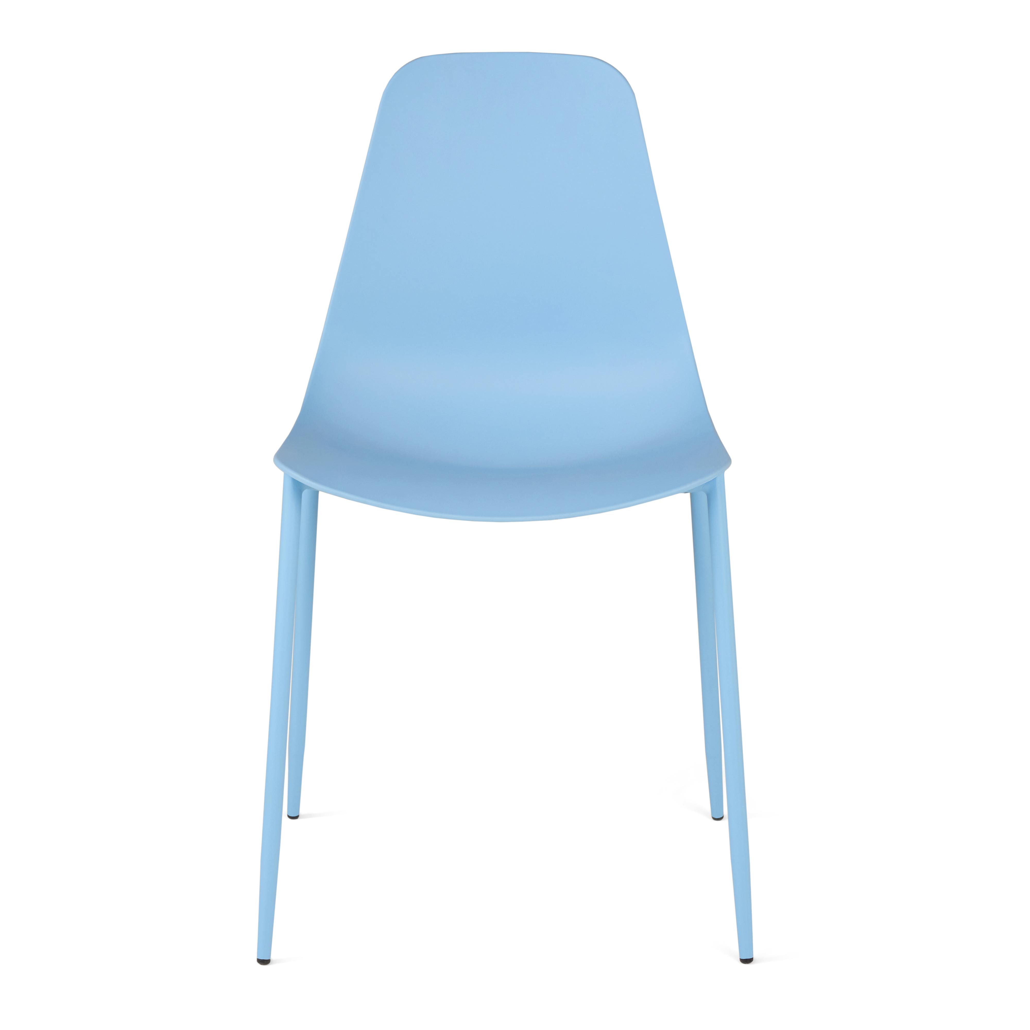 Light Blue Polypropylene Armless Dining Chair | Svelti | Article