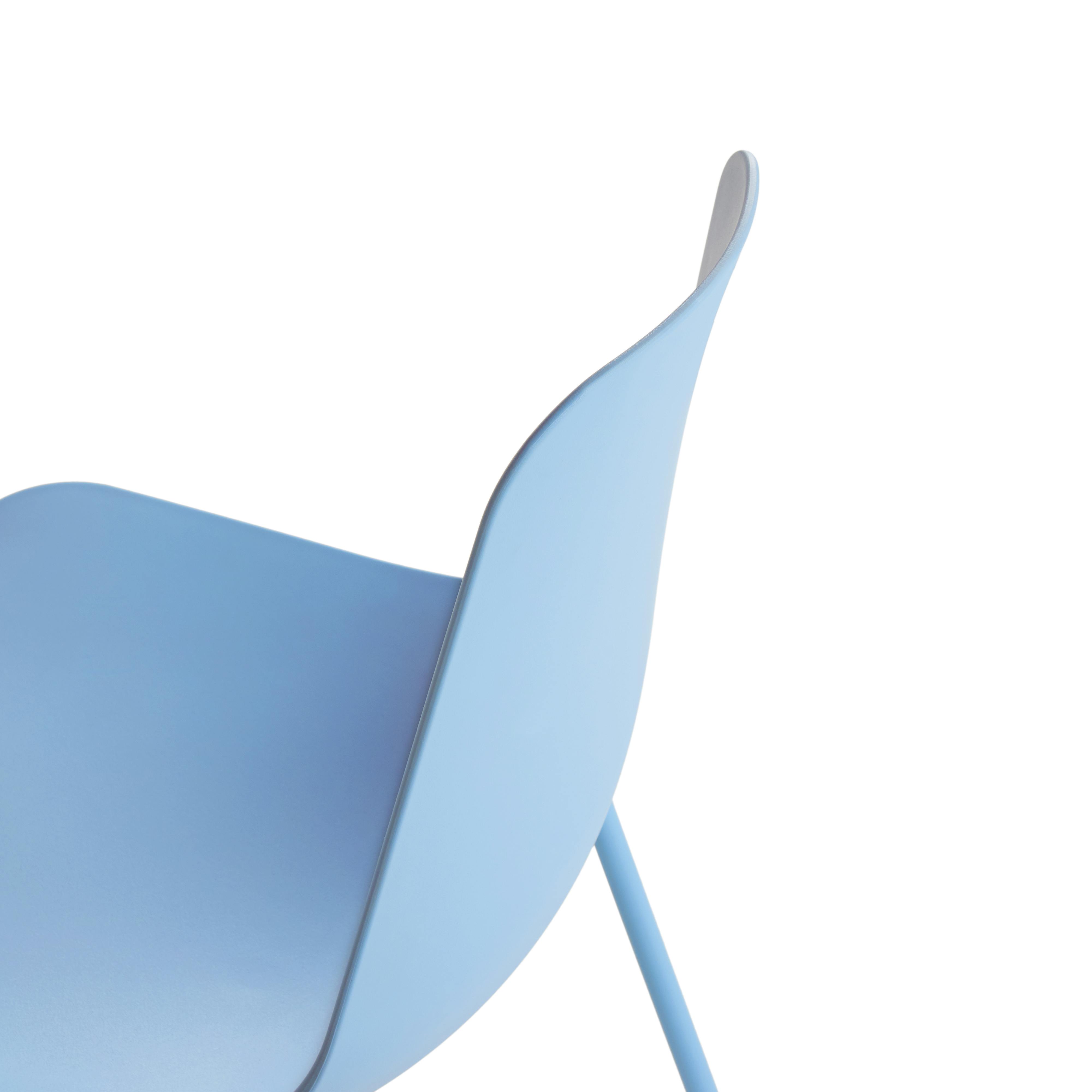 Light Blue Polypropylene Armless Dining Chair | Svelti | Article