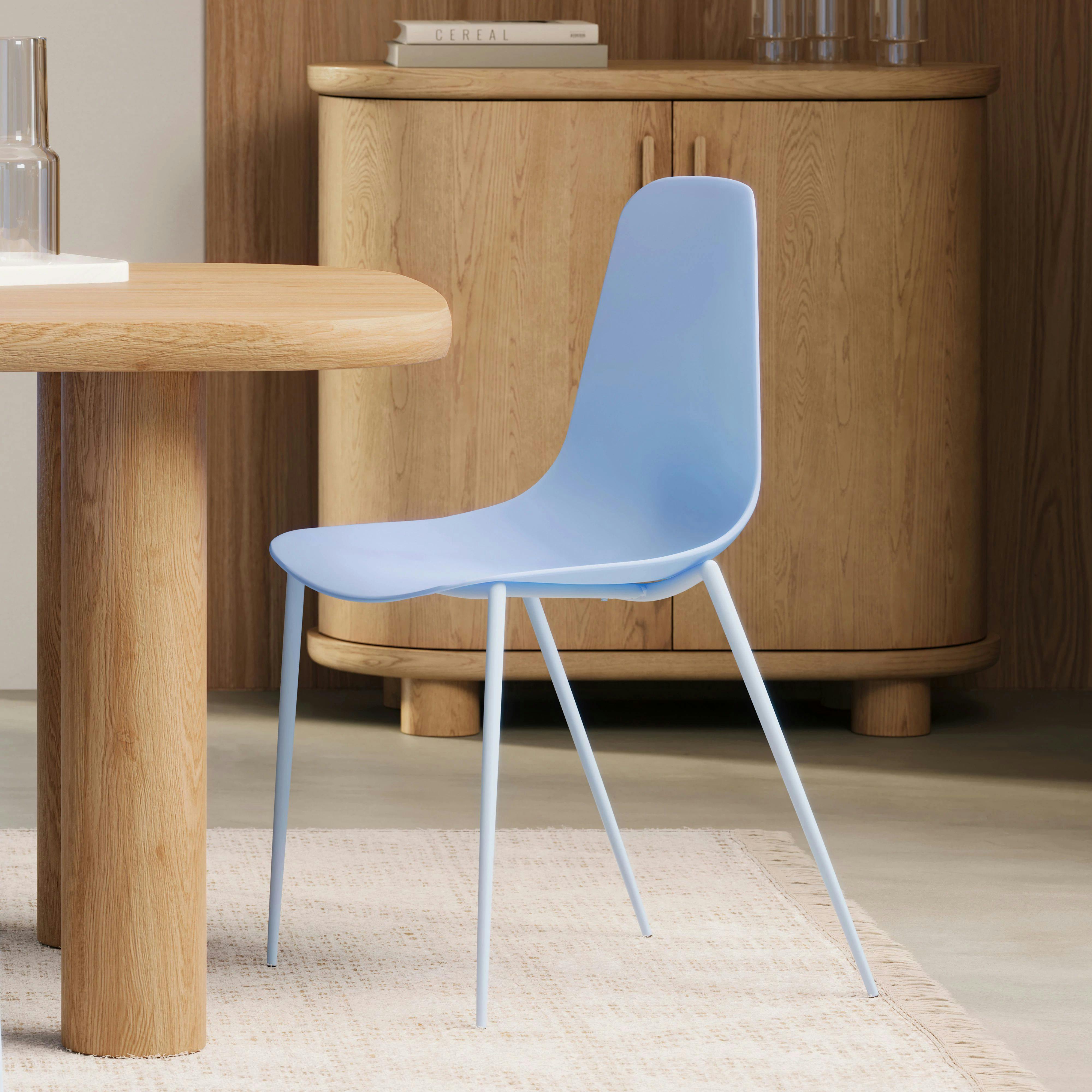 Light Blue Polypropylene Armless Dining Chair | Svelti | Article