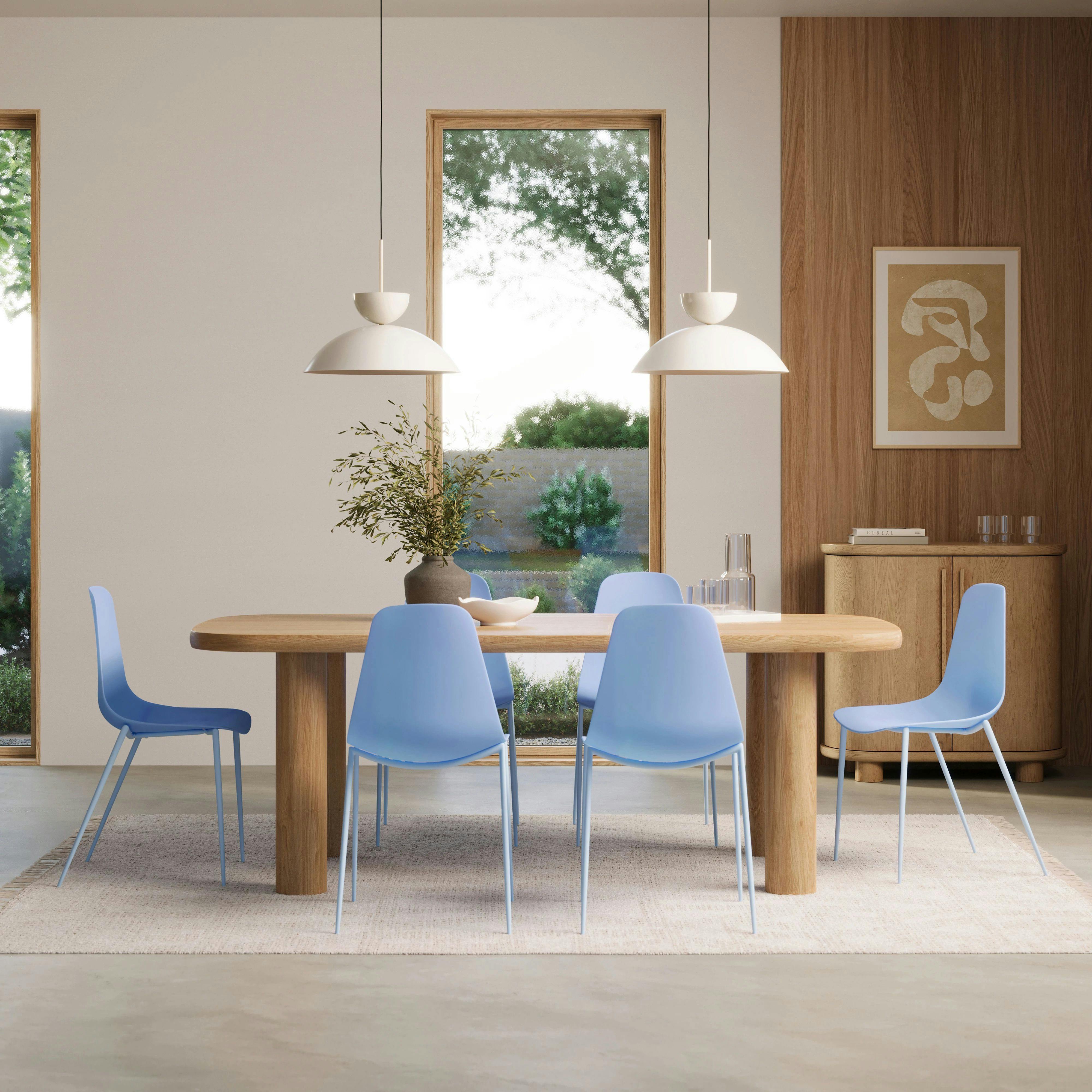 Light Blue Polypropylene Armless Dining Chair | Svelti | Article