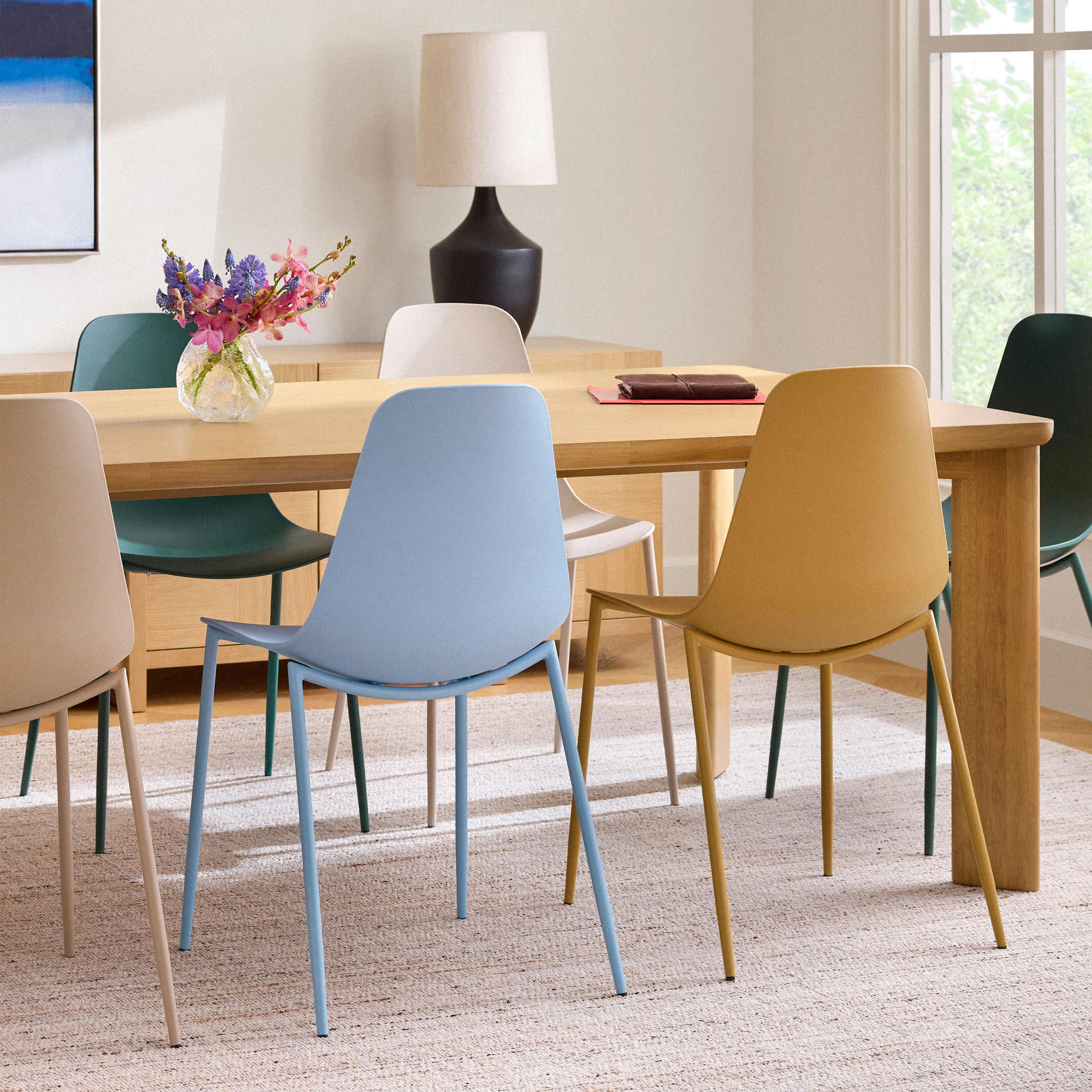 Light Blue Polypropylene Armless Dining Chair | Svelti | Article