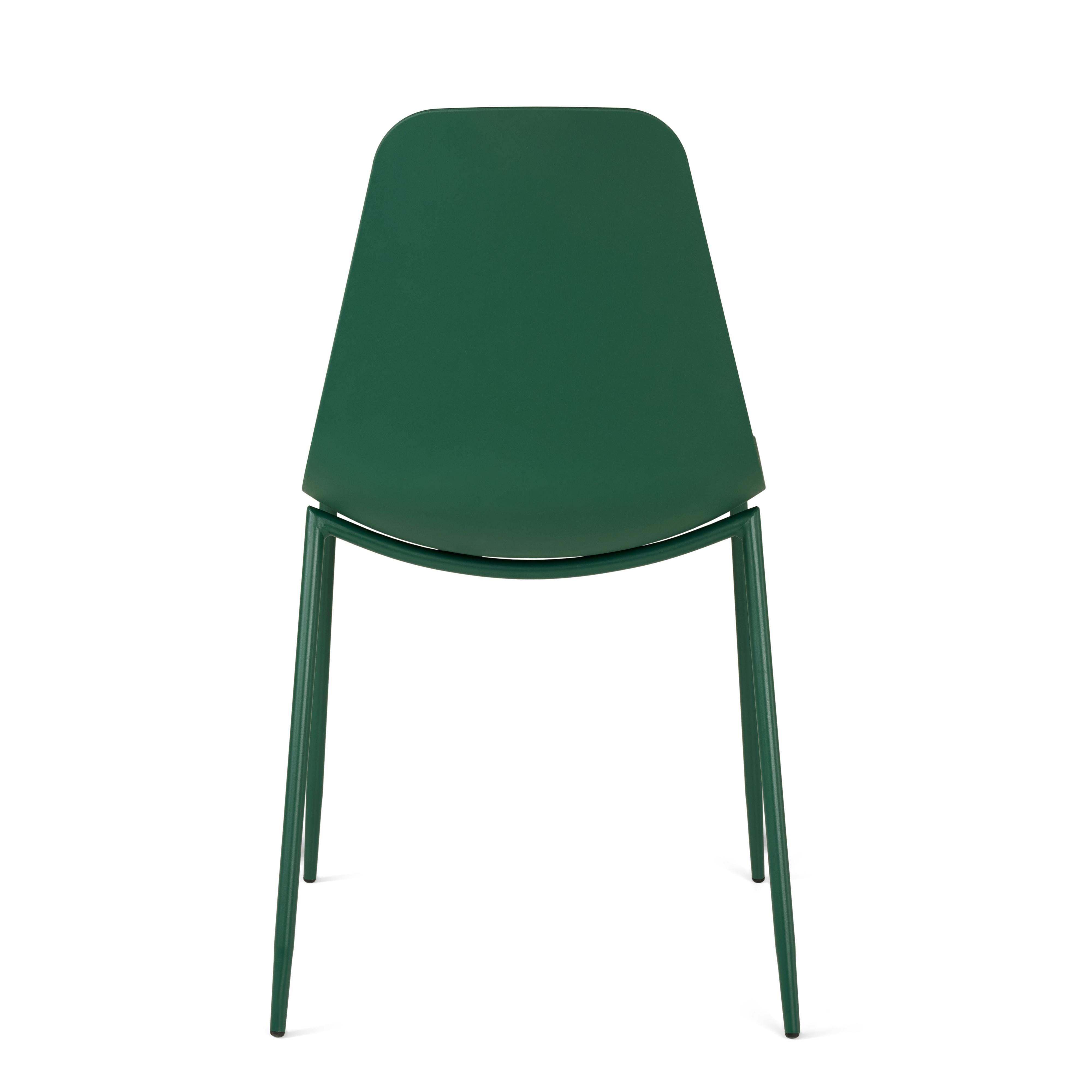 Dark Green Polypropylene Armless Dining Chair | Svelti | Article