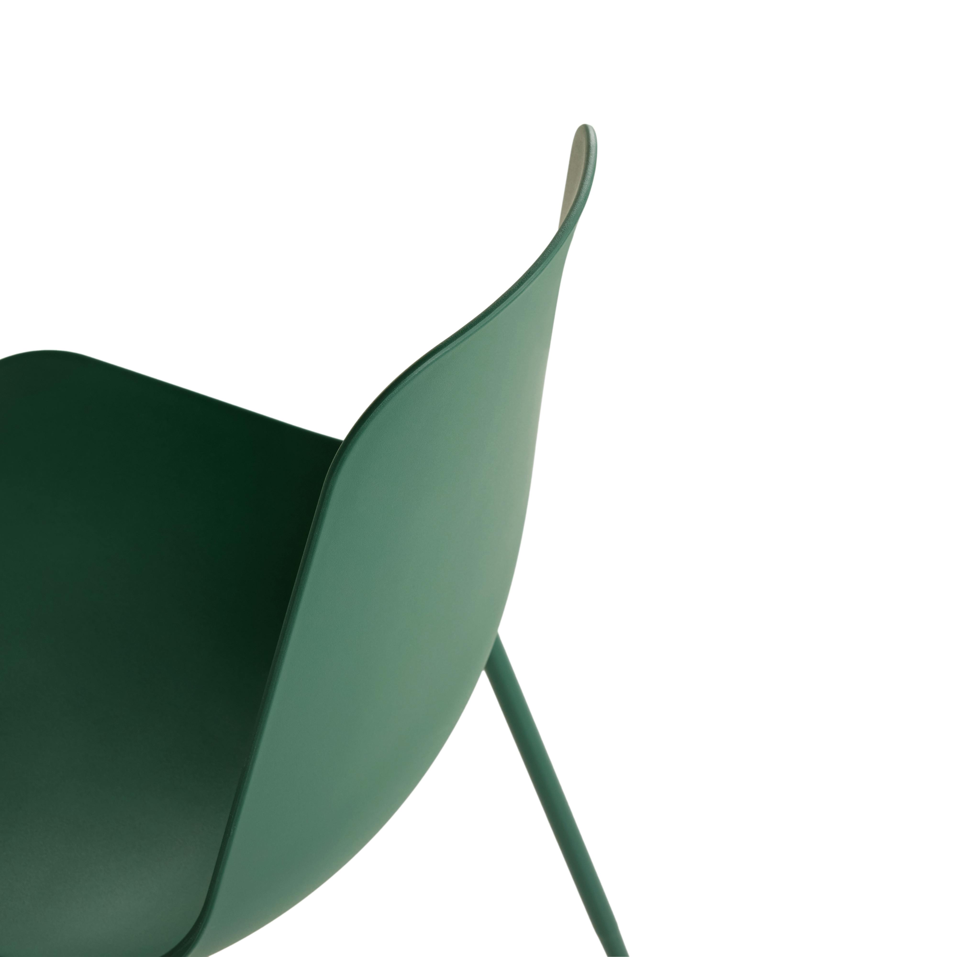 Dark Green Polypropylene Armless Dining Chair | Svelti | Article