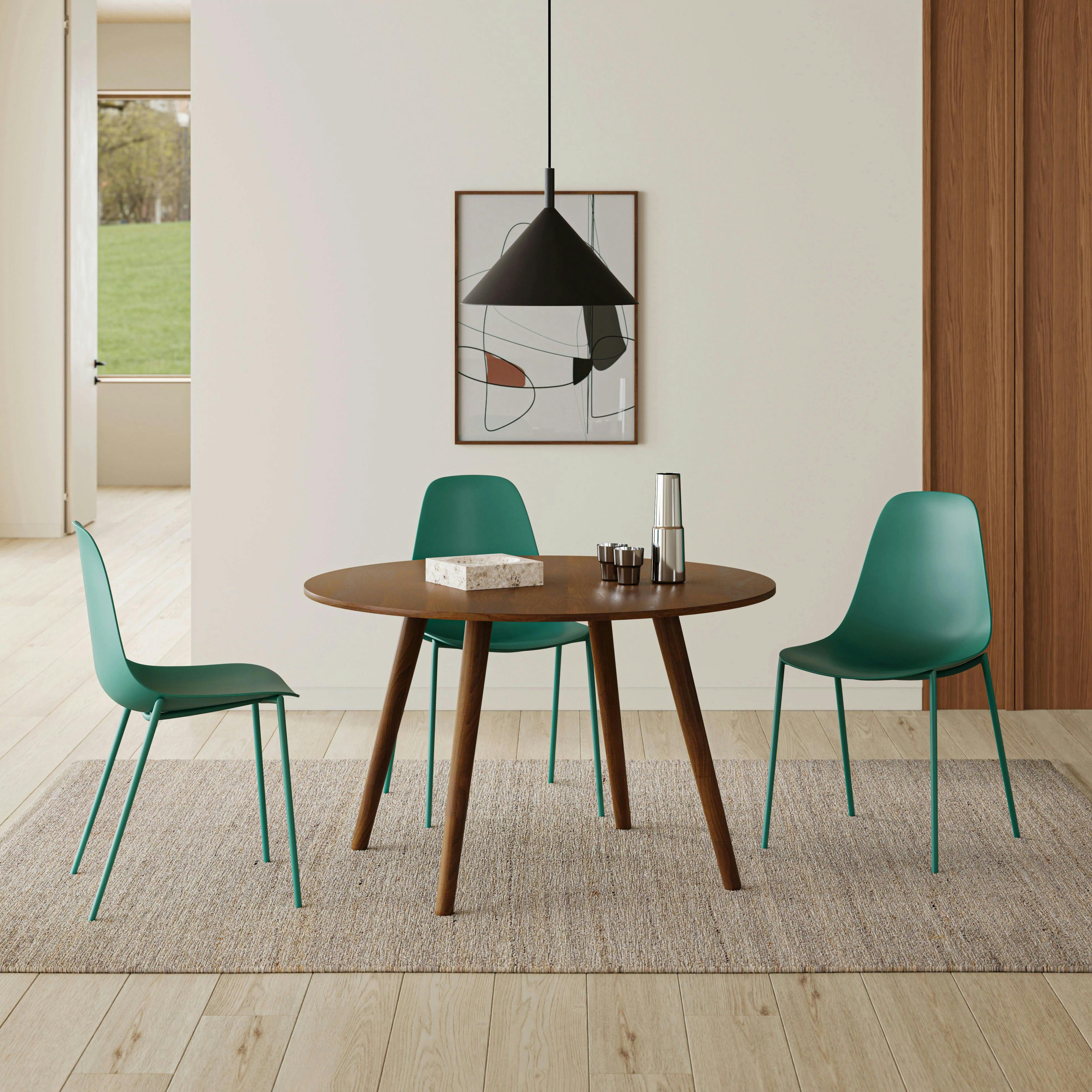 Dark Green Polypropylene Armless Dining Chair | Svelti | Article