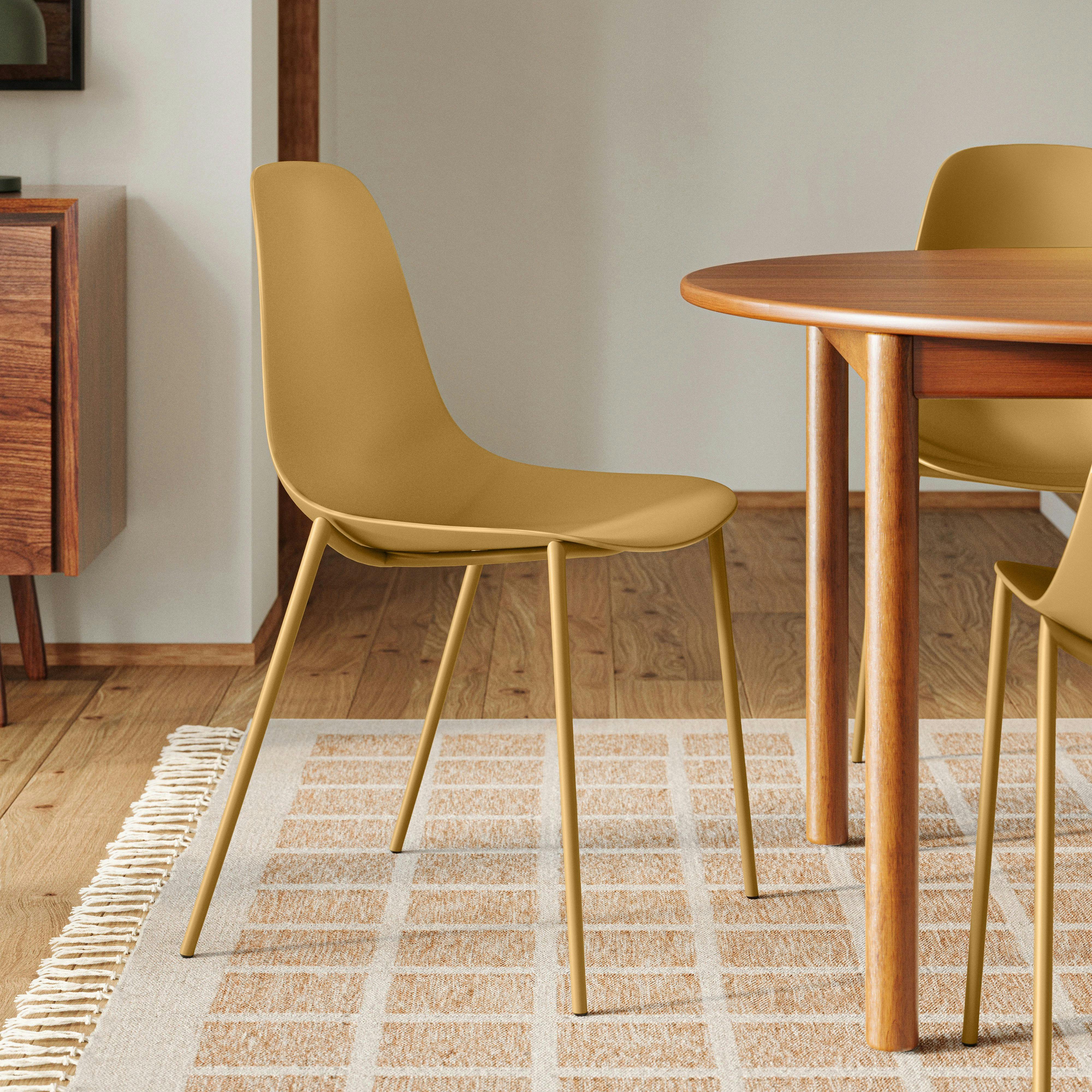 Deep Yellow Polypropylene Armless Dining Chair | Svelti | Article