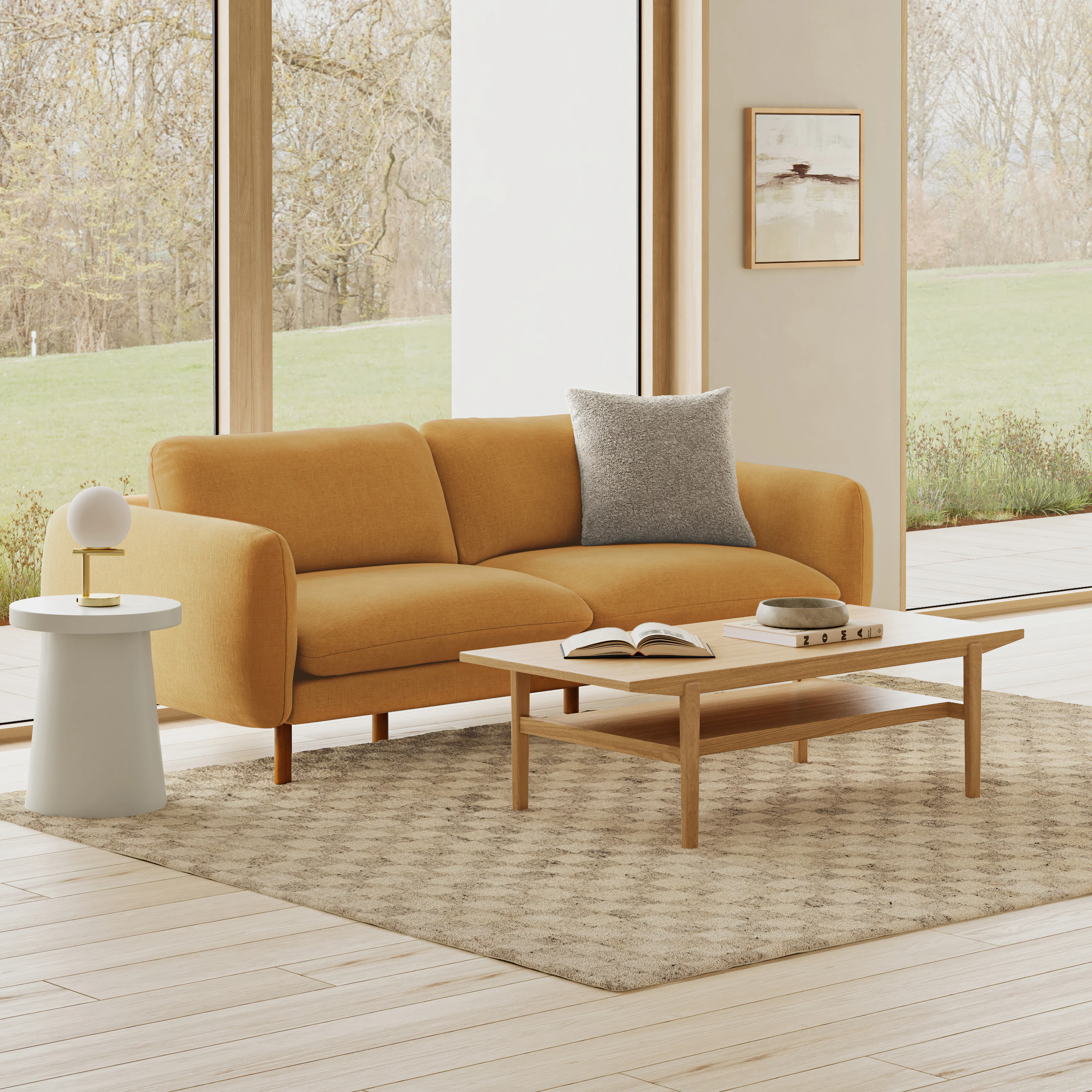Cooper 51" Rectangular Coffee Table - Natural Oak