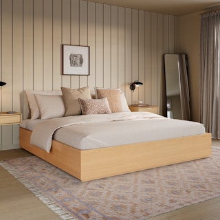 Leif King Platform Storage Bed - White Oak