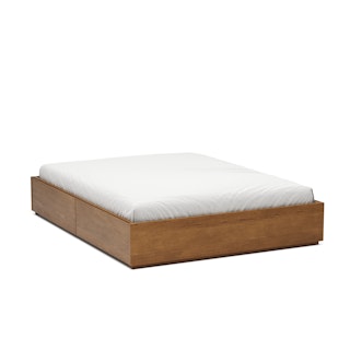 Leif Queen Platform Storage Bed - Smoked Oak