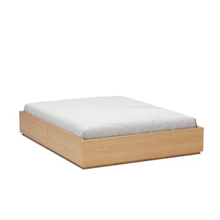 Leif Queen Platform Storage Bed - White Oak