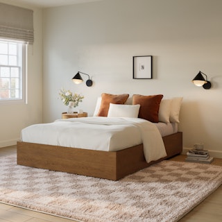 Leif Full Platform Storage Bed - Smoked Oak