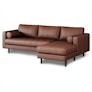 Sven 100" Tufted Leather Right Sectional - Taos Brown