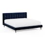 Sven King Tufted Velvet Bed - Plush Cascadia Blue