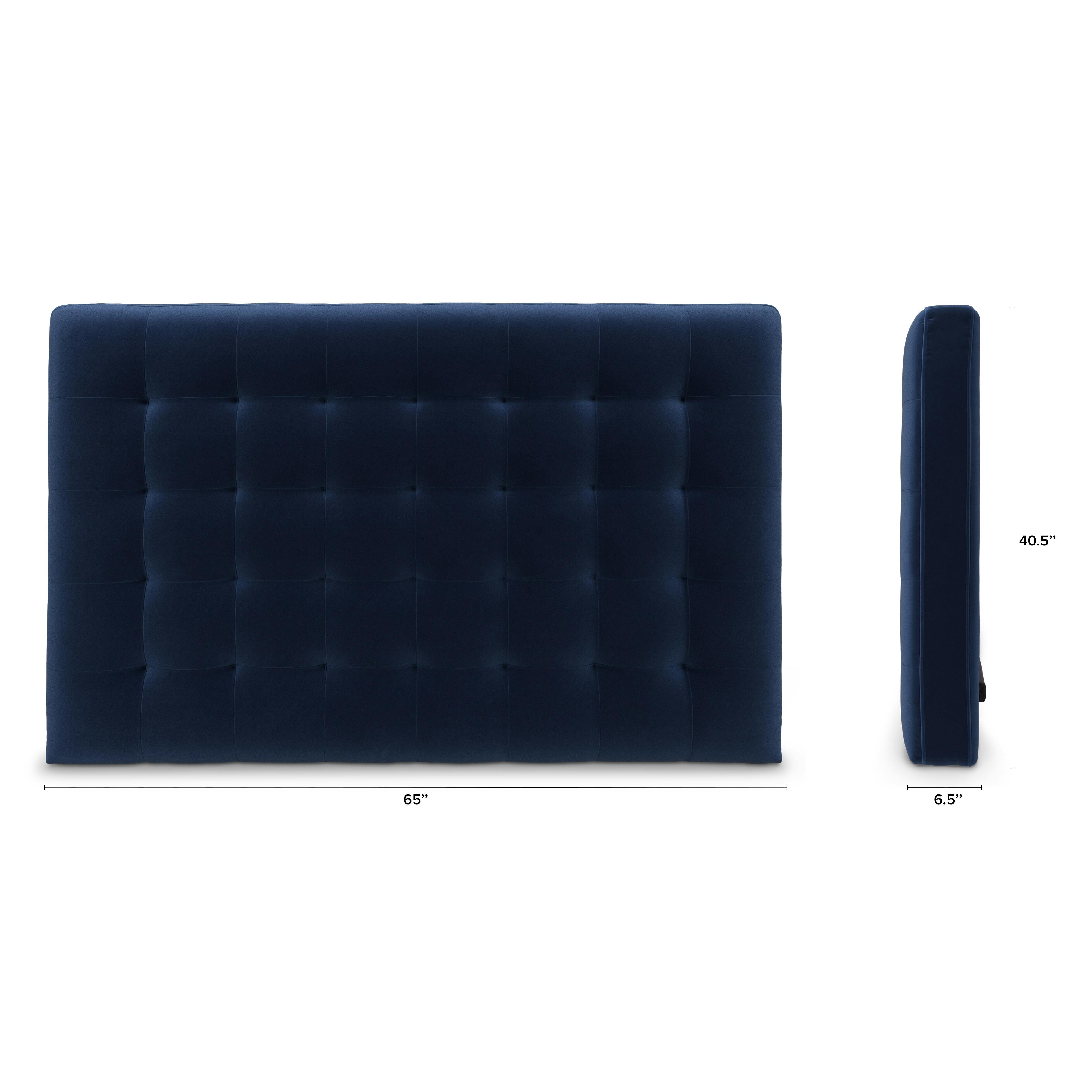Sven Cascadia Blue Tufted Velvet Queen Size Wall Mounted 40.5