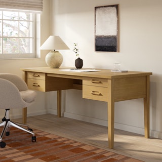Munson 67" Storage Desk - Natural Oak
