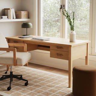 Munson 67" Storage Desk - Natural Oak