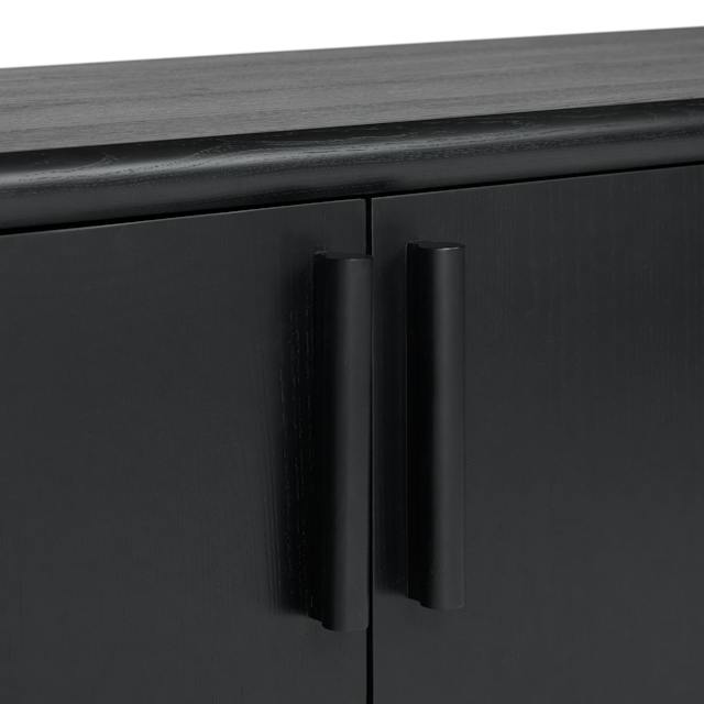 Faydra Black Ash Media Storage Set, Cable Management, Rounded Corners ...