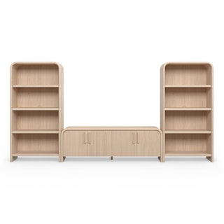 Faydra 140" Media Storage Set - Natural Ash